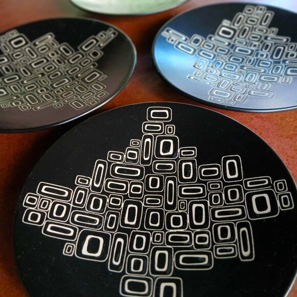 MCM Styled Conrad Night Designer SALAD PLATES/BOWLS by Tabletops Gallery - Picture 4 of 13